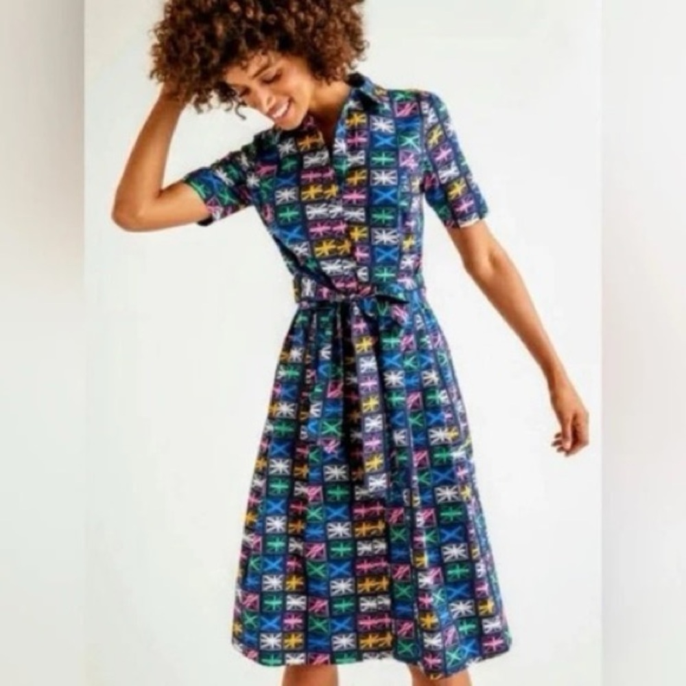 Boden Anastasia Shirt Dress Union Jack Print